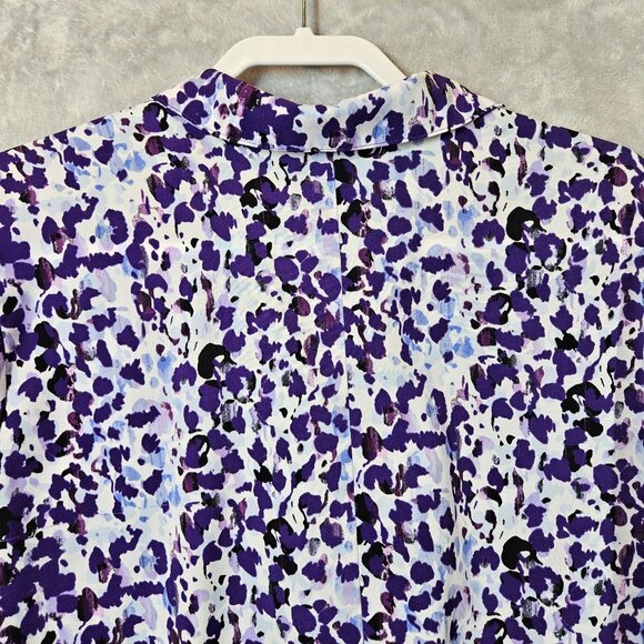 Catherines Blouse Womens 2X purple boxy polyester knit 3/4 sleeves career modest - Picture 8 of 10